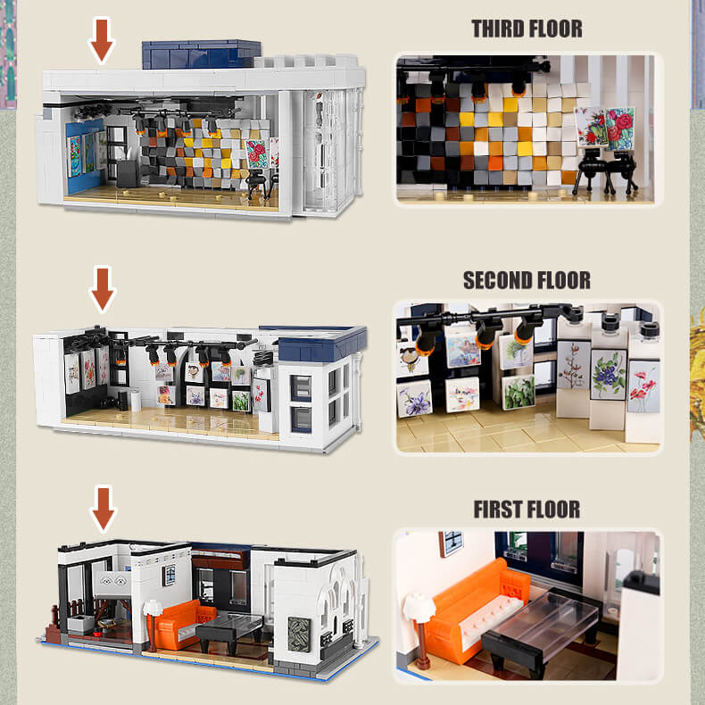Mould King 16043 Art Gallery Showcase 3-Layer MOC Building Set | 3,536 PCS
