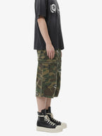 Retro Ripped Camouflage Cropped Shorts- 2387