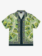 Baroque Pattern Statue Camp Collar Boxy Shirt