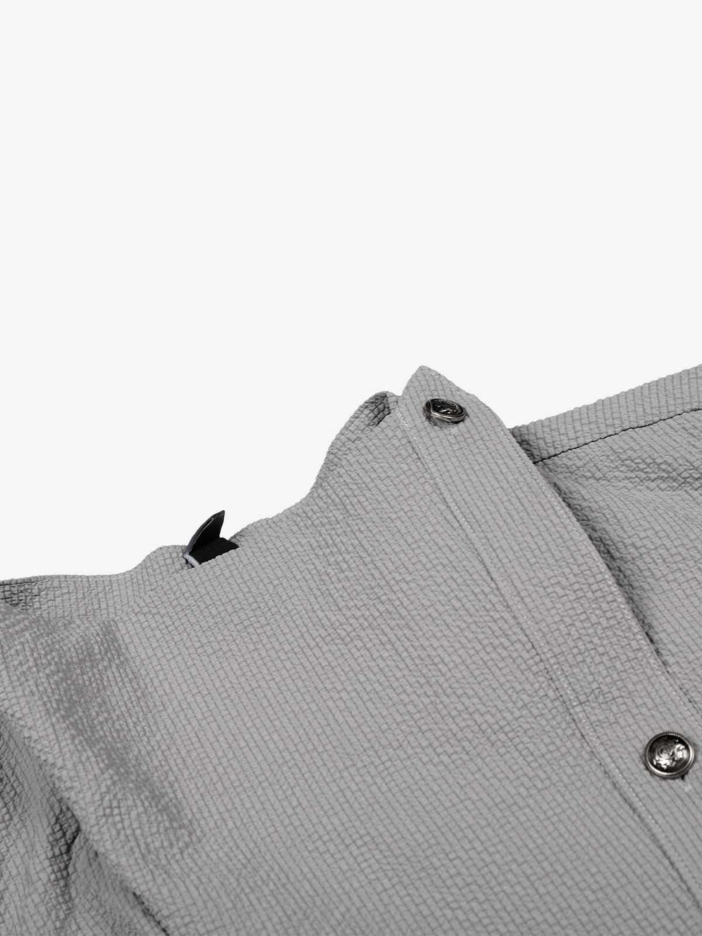 Textured Grid Weave Button-Up Shirt