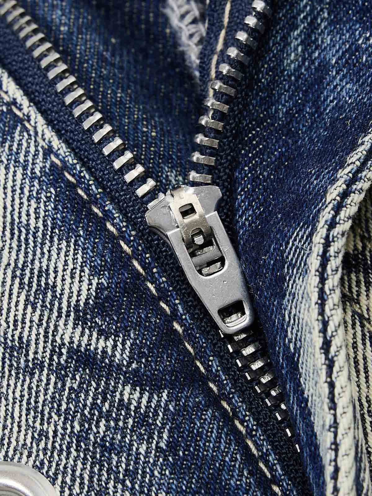 Multi-Eyelet Distressed Gradient Baggy Jeans