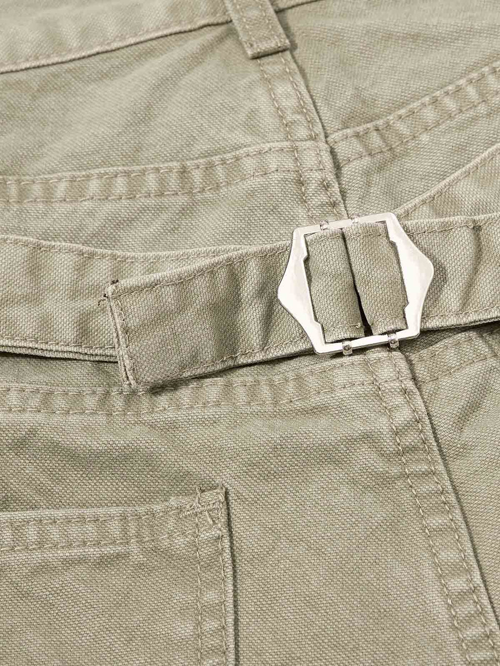 Distressed Washed Multi-Button Jeans