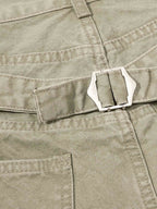 Distressed Washed Multi-Button Jeans