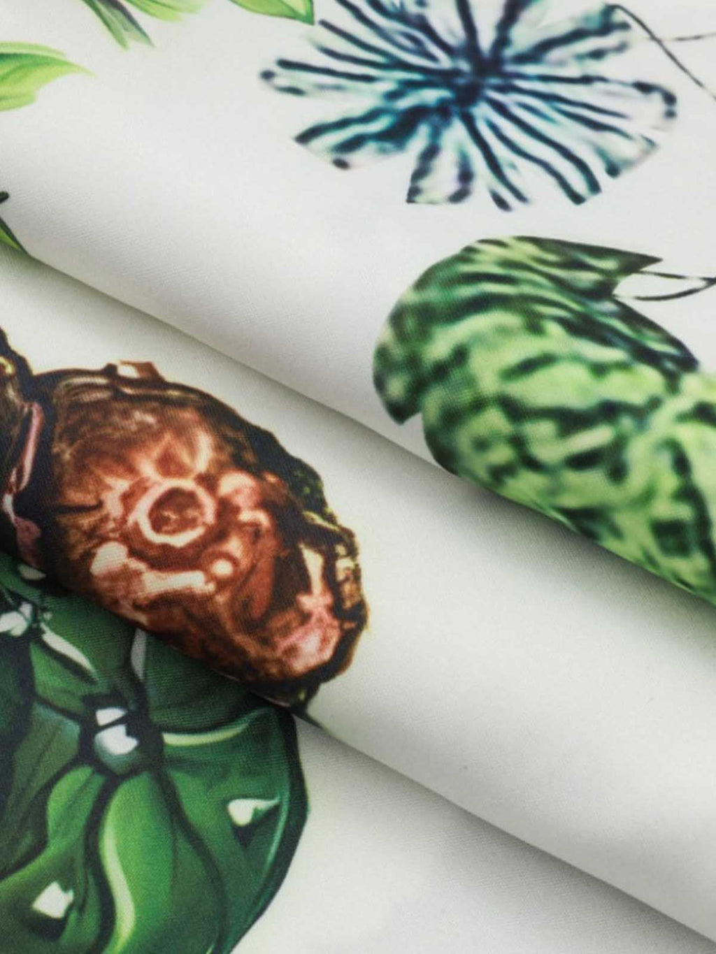 Vintage Succulent Botanical Print Camp Collar Boxy Shirt