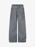 Cut-Out Rivet Jeans