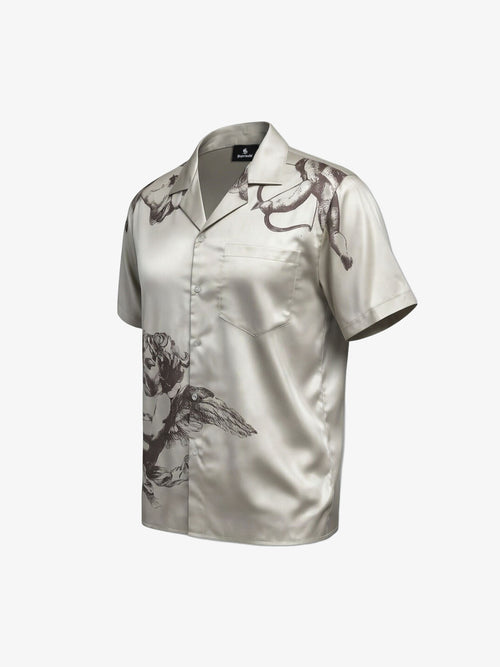 Cupid Angel Sketch Camp Collar Boxy Shirt