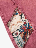 Boho Tapestry Patch Denim Jeans