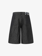Patchwork Stud Denim Shorts
