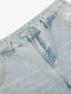 Denim Washed Distressed Barrel Jeans - 2511