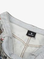 Charm Detail Leopard Denim Shorts