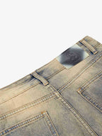 Vintage Distressed Ripped Wide Leg Jeans