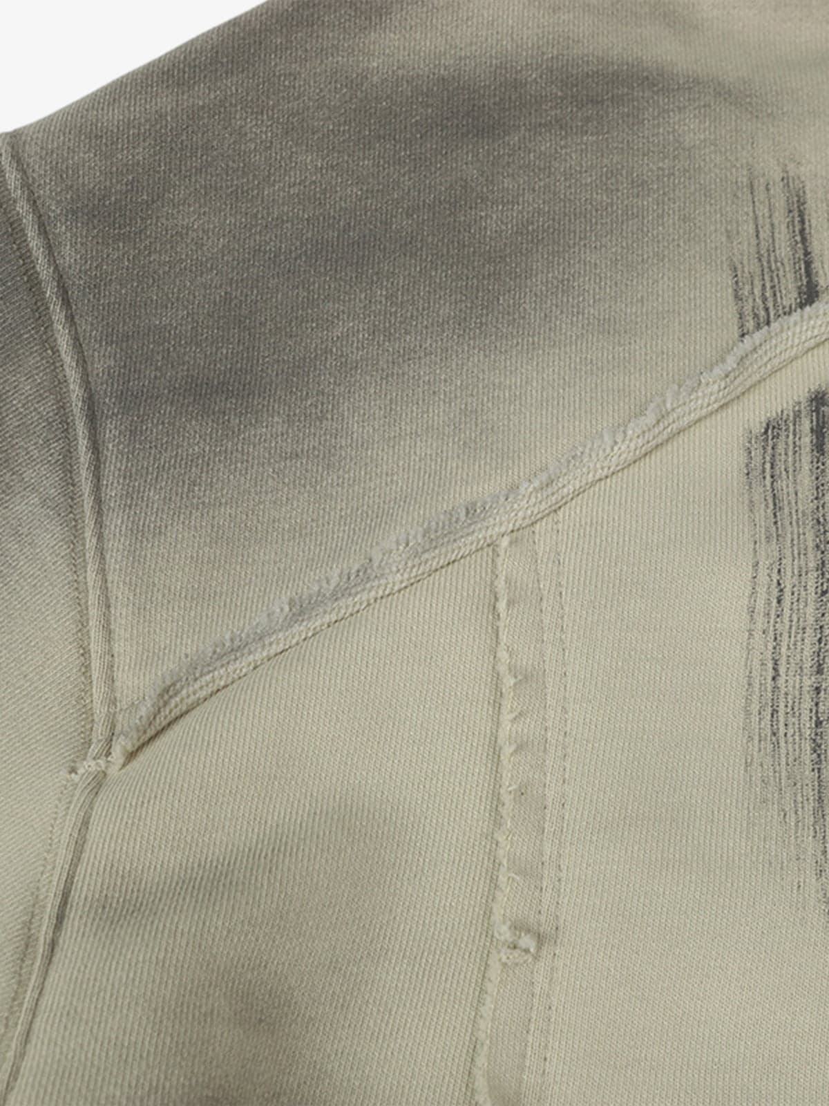 Hip-Hop Wasteland Ink-Dyed Raw Edge Hoodie