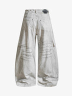 Vintage Star Detail Washed Cargo Jeans