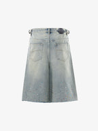 Rhinestone Embellished Denim Shorts
