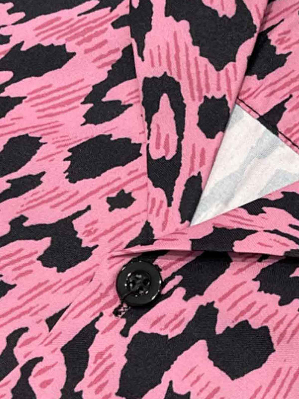 Cyber Punk Leopard Print Camp Collar Boxy Shirt