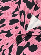 Cyber Punk Leopard Print Camp Collar Boxy Shirt