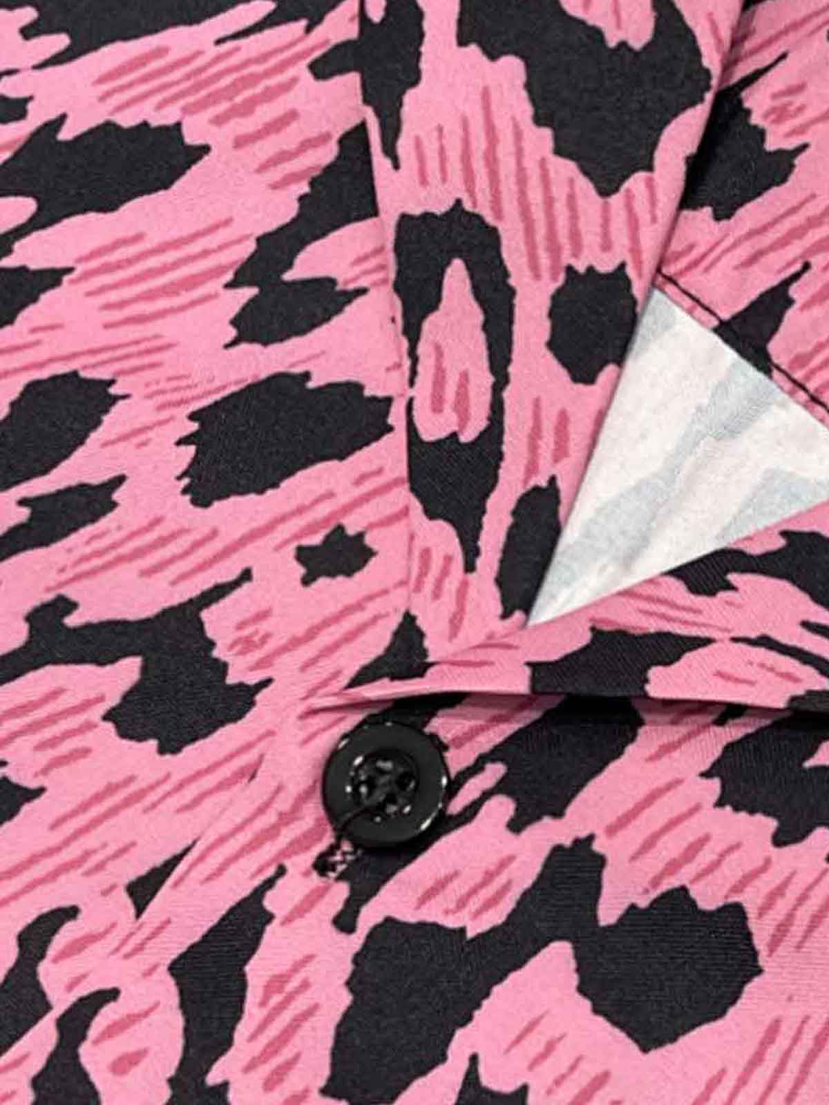 Cyber Punk Leopard Print Camp Collar Boxy Shirt