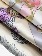 Baroque Floral Satin Camp Collar Boxy Shirt