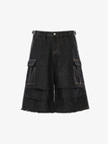 Vintage Contrast Stitch Cargo Shorts