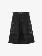 Vintage Contrast Stitch Cargo Shorts