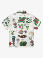Vintage Succulent Botanical Print Camp Collar Boxy Shirt