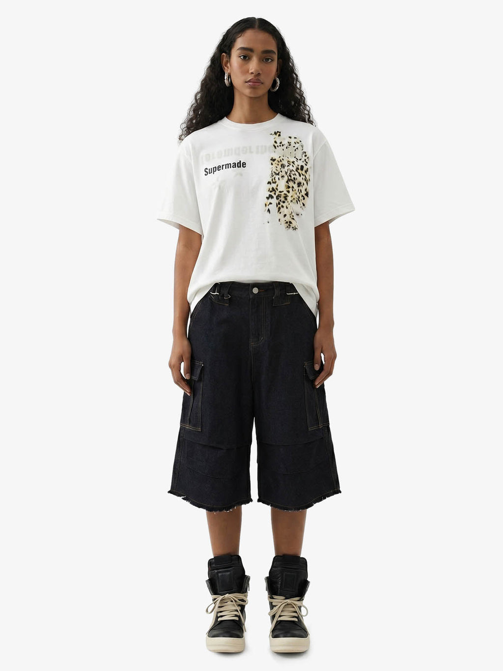 Vintage Contrast Stitch Cargo Shorts