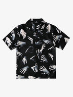 Gothic Ghost Hands Camp Collar Boxy Shirt