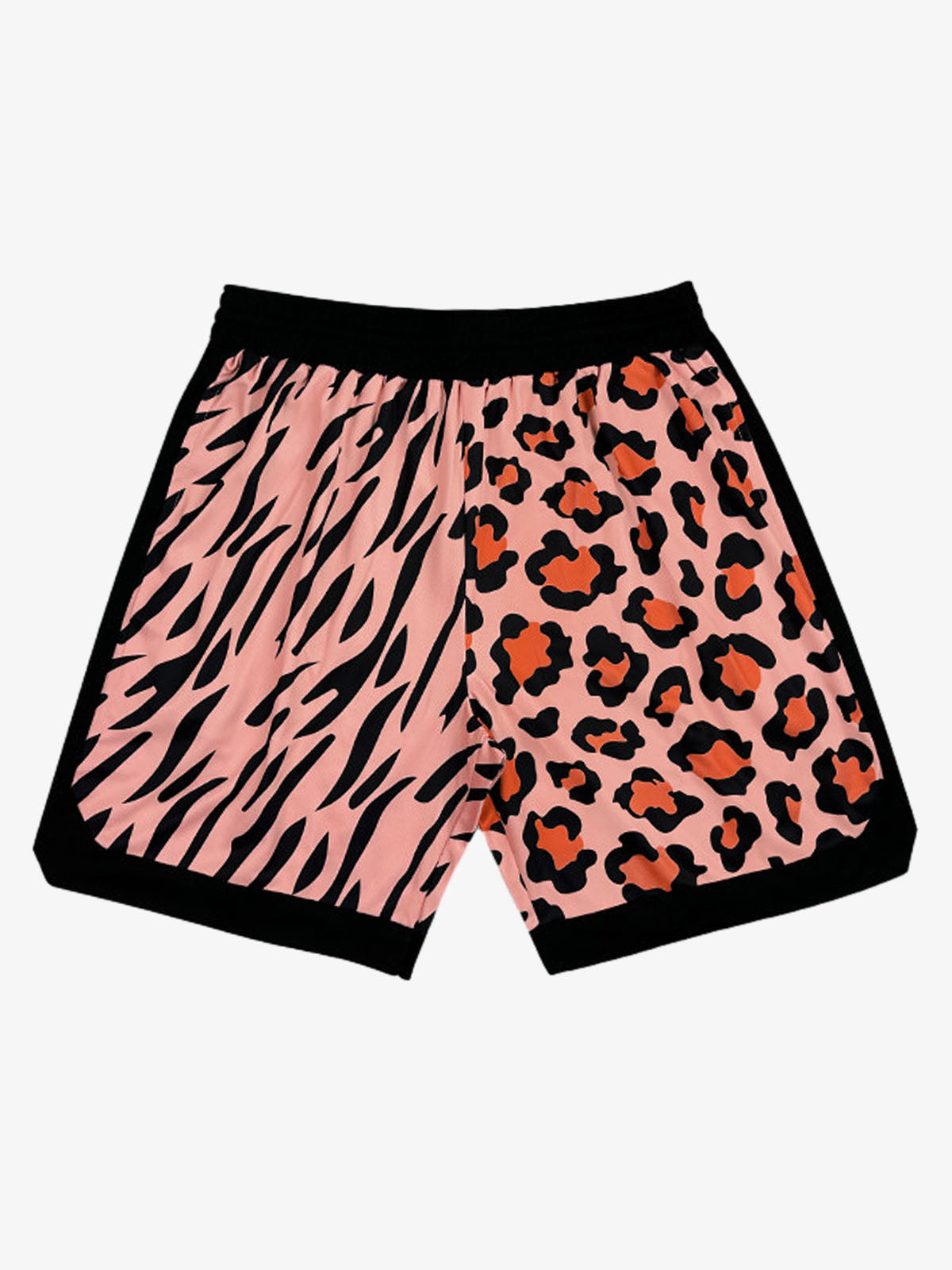 Moisture-Wicking Split Leopard Mixed Sport Shorts
