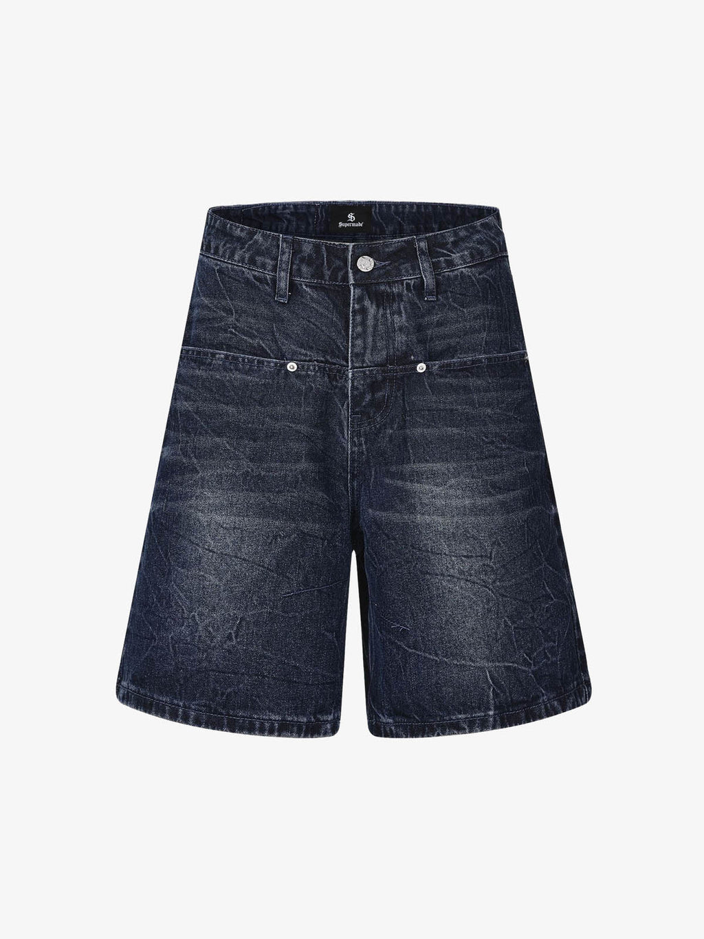Wide Leg Washed Denim Shorts