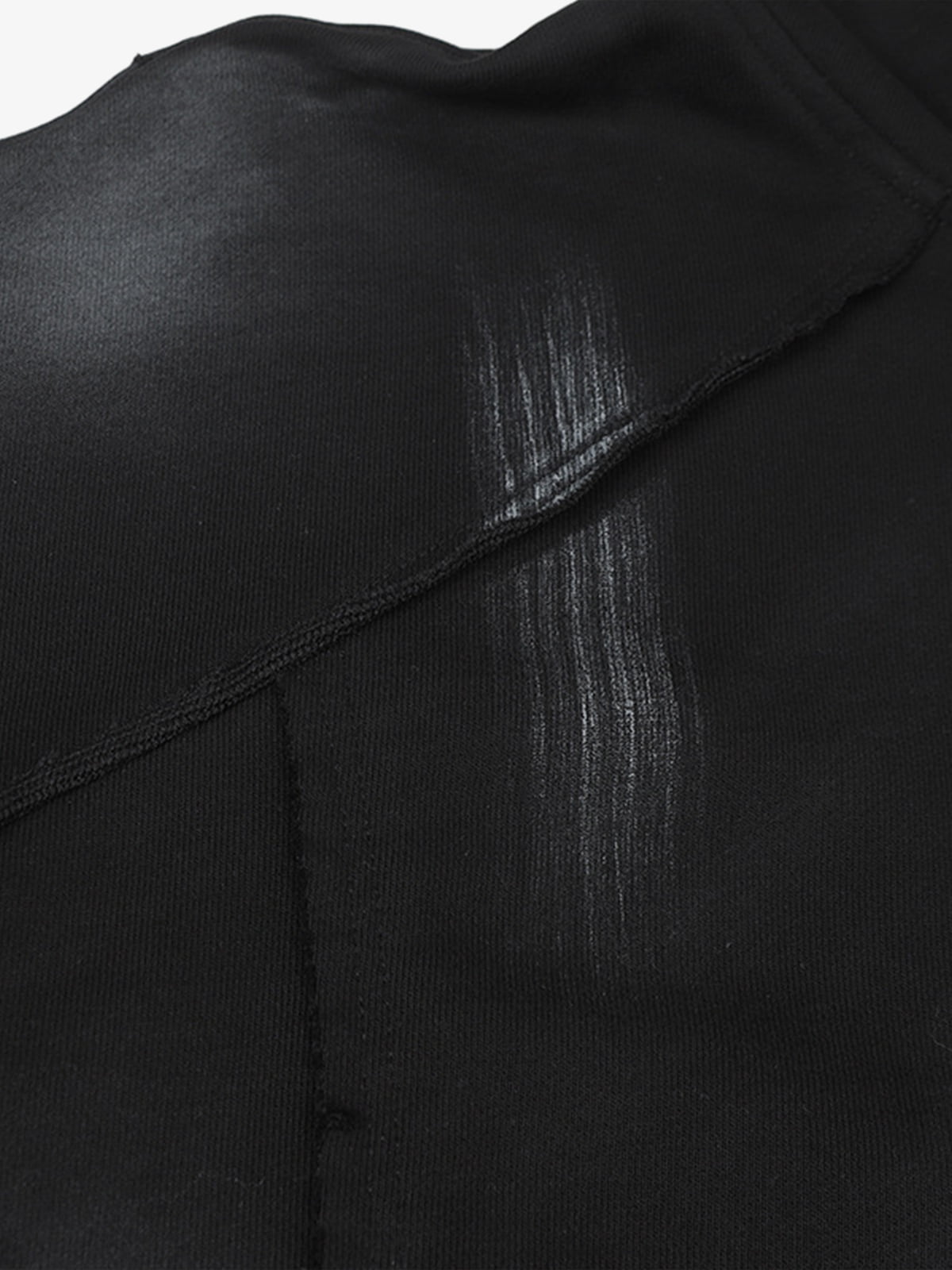 Hip-Hop Wasteland Ink-Dyed Raw Edge Hoodie