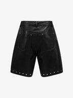 Studded Leather Shorts