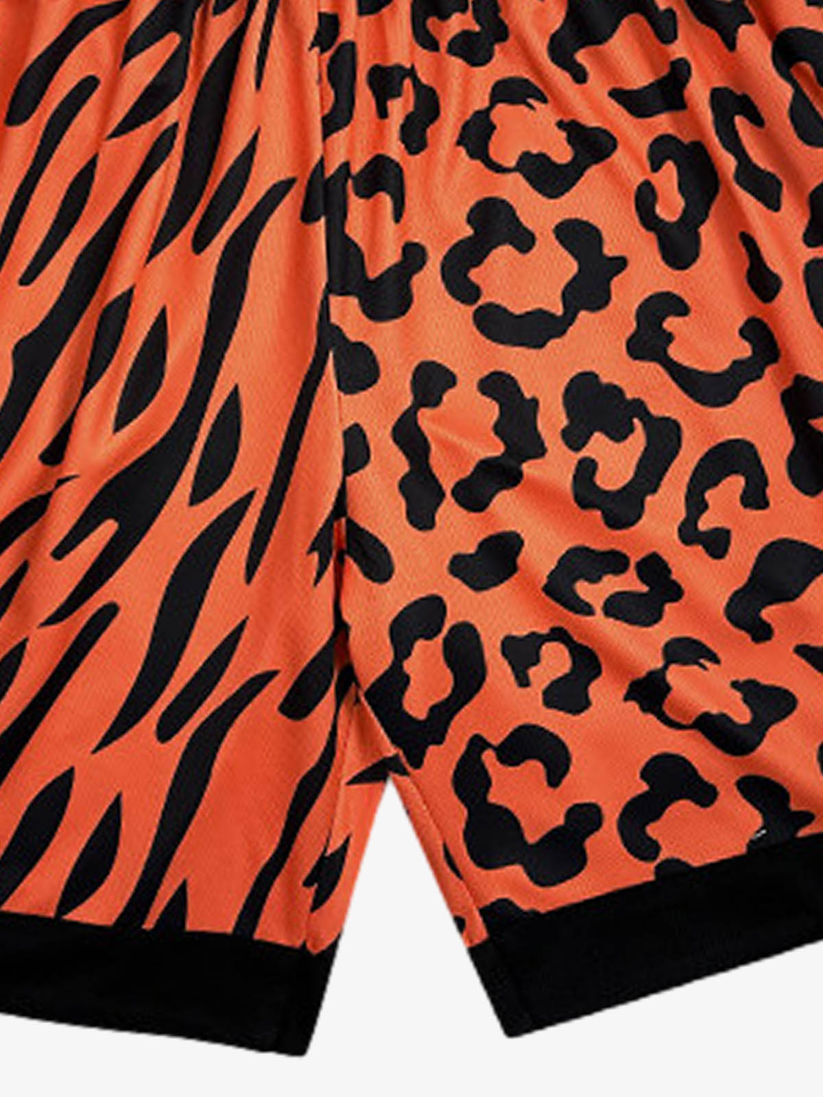 Moisture-Wicking Split Leopard Mixed Sport Shorts