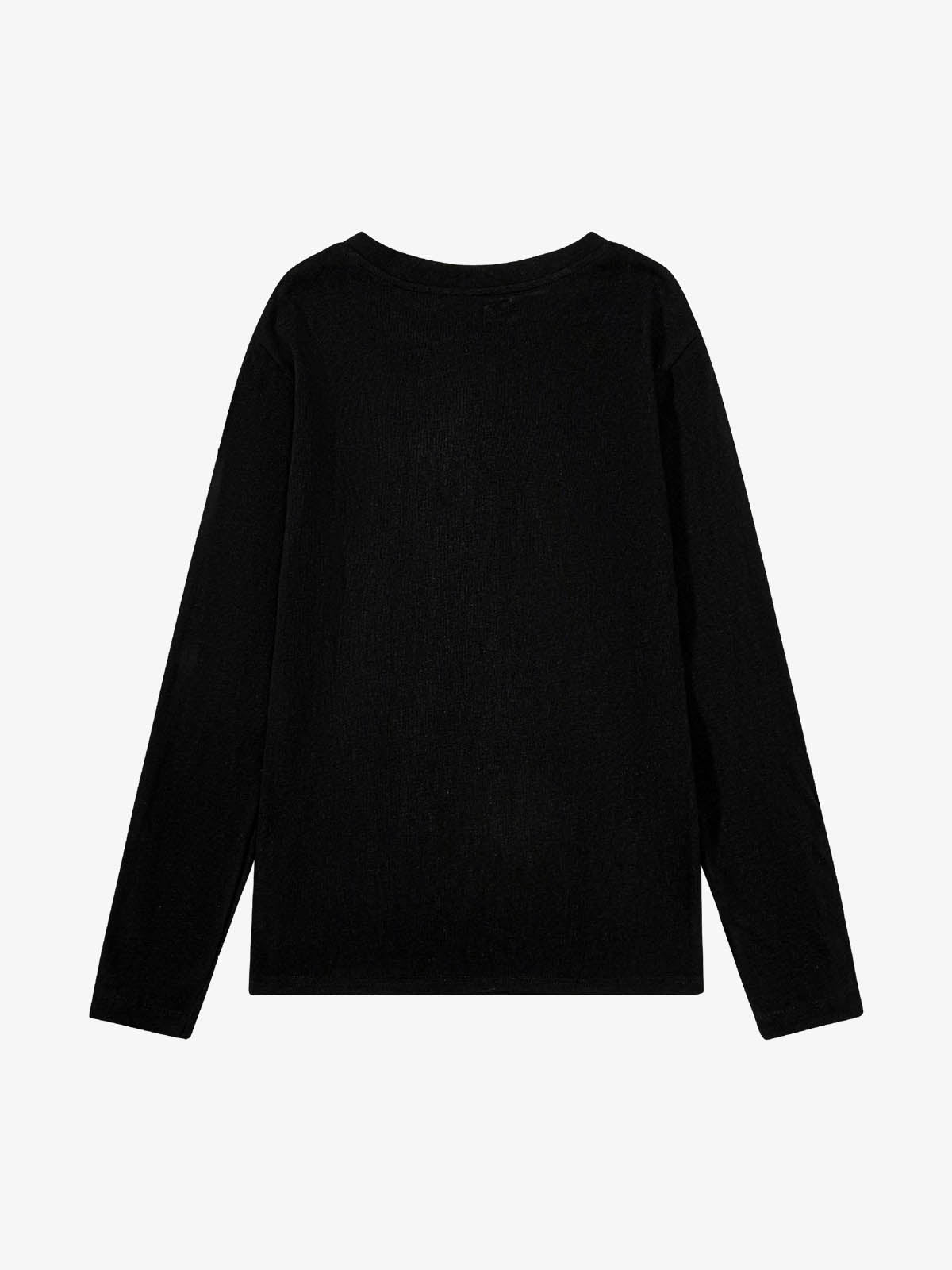 Supermade Industrial Text Print Long Sleeve Henley T-Shirt