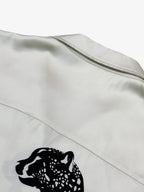 Double Cheetah Graphic Satin Camp Collar Boxy Shirt