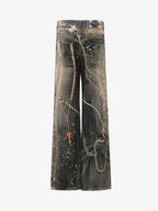 3D Chain Key Print Jeans