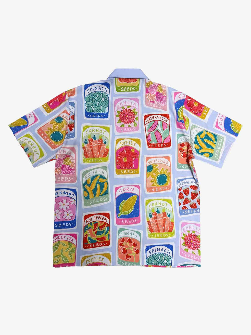 Vintage Seed Packet Camp Collar Boxy Shirt