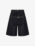 Raw Denim Oversized Shorts