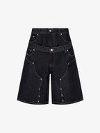 Raw Denim Oversized Shorts