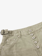 Distressed Washed Multi-Button Jeans
