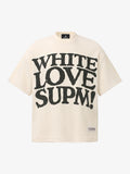 White Oversized Waffle Knit Tee