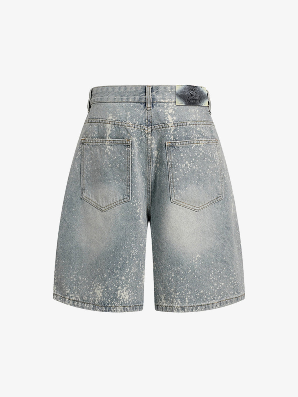 Splatter Washed Denim Shorts