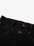 Double-Waisted Multi-Button Denim Jorts