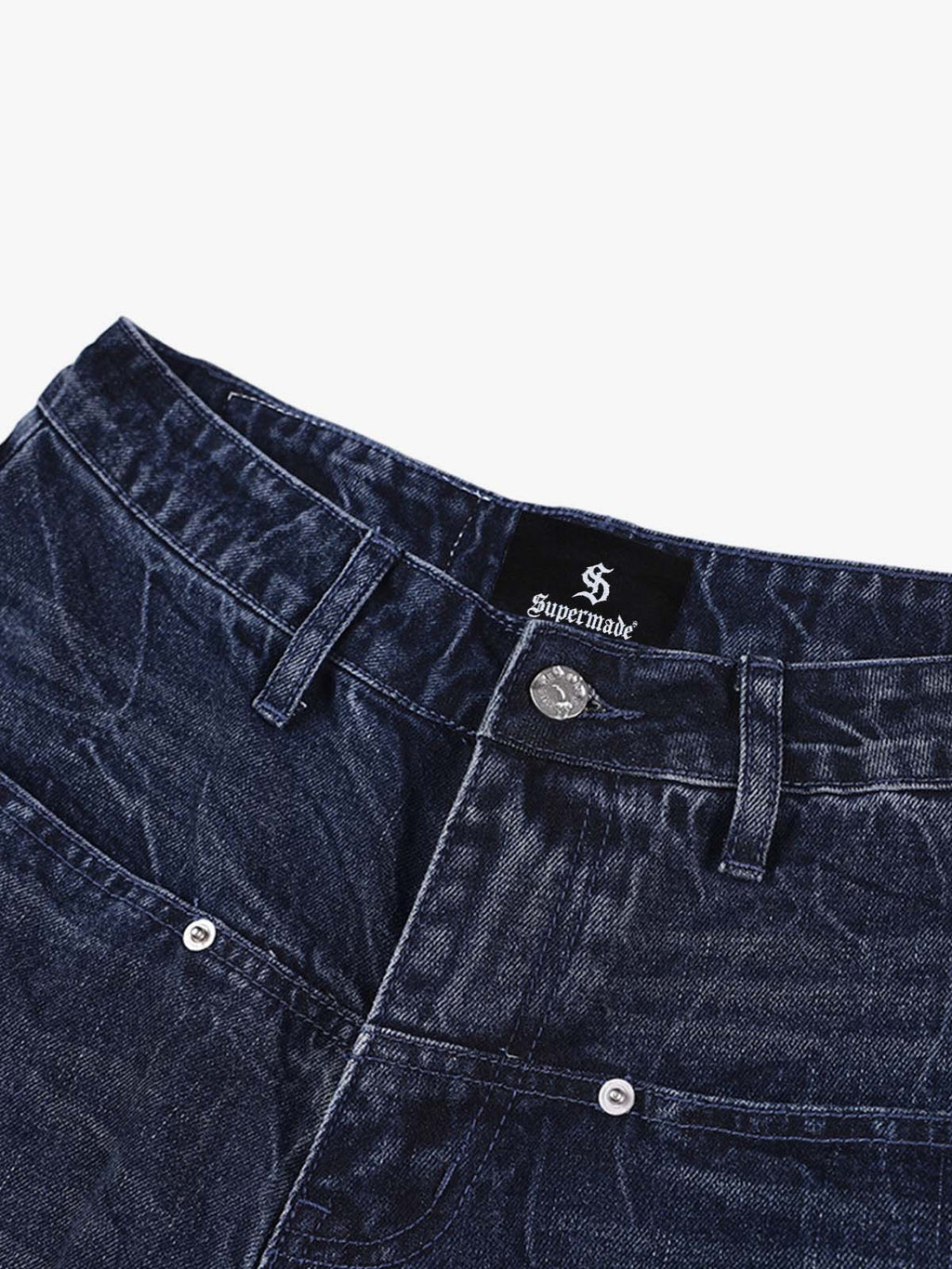 Wide Leg Washed Denim Shorts
