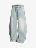 Denim Washed Distressed Barrel Jeans - 2511