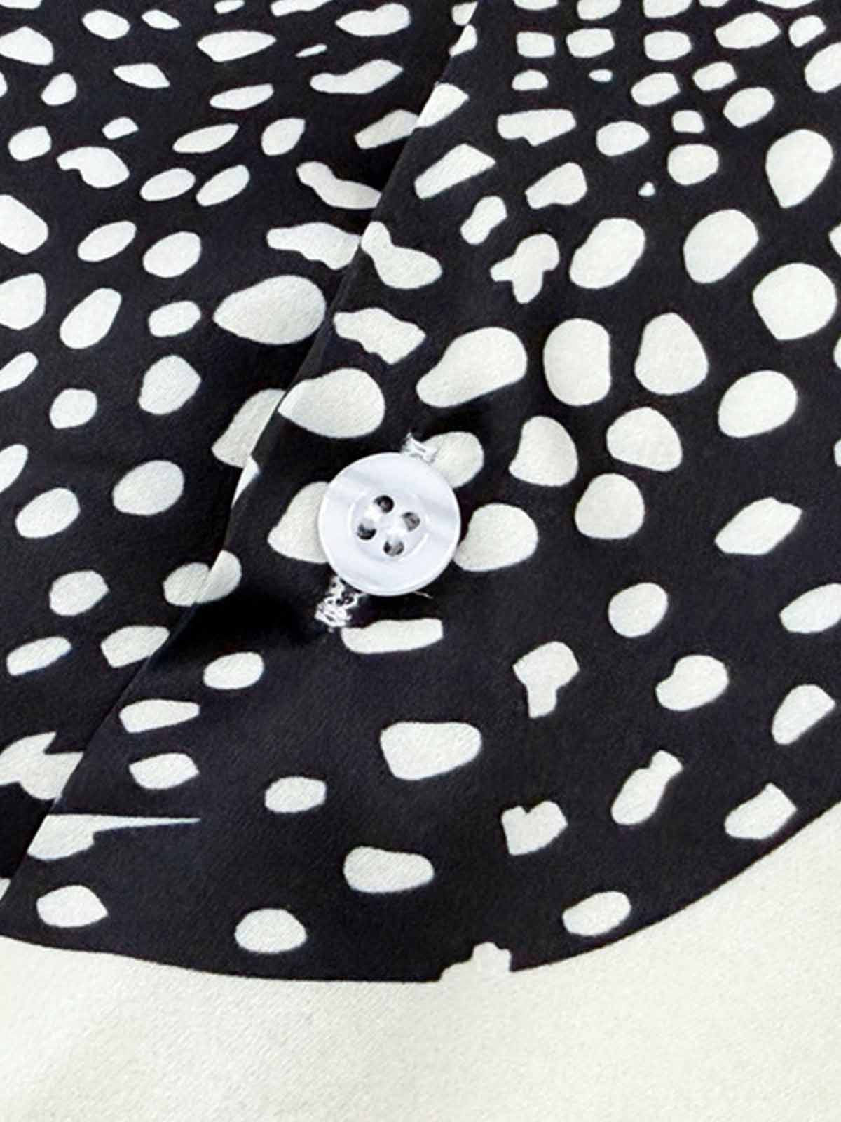 Double Cheetah Graphic Satin Camp Collar Boxy Shirt