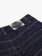 Studded Double-Waist Wide-Leg Jorts