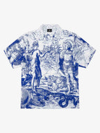 Mythological Graphic Camp Collar Boxy Shirt