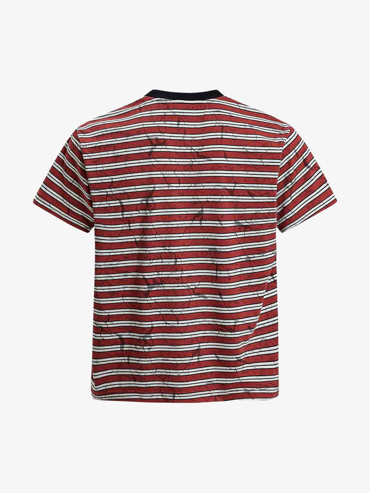 Grunge Striped Distressed Graphic T-Shirt