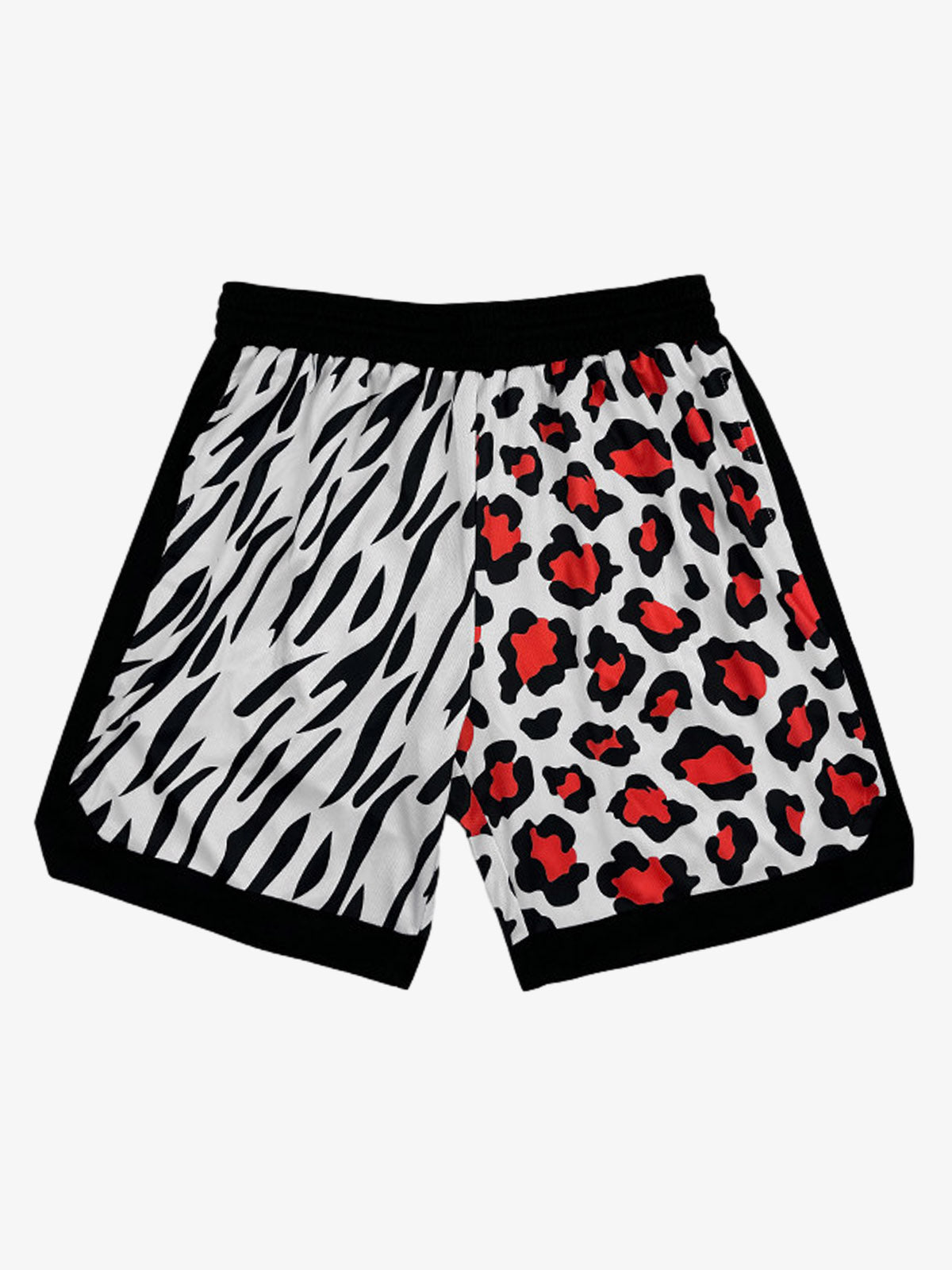 Moisture-Wicking Split Leopard Mixed Sport Shorts