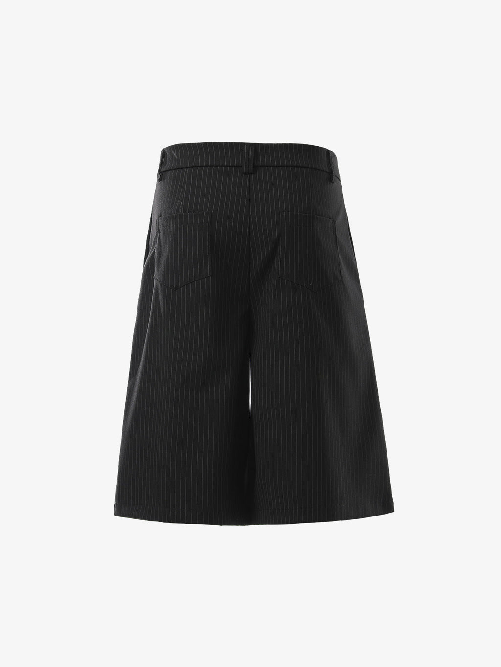 Pinstripe Double-Breasted Pleated Shorts